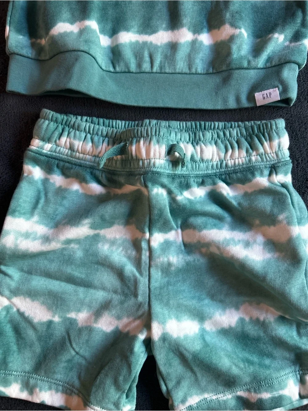GAP Green and White Tie-Dye Kids Matching Set